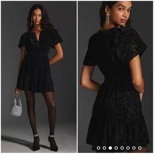 Anthropologie Somerset Mini Black Dress - Velvet
